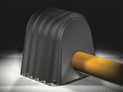 Plastová tvarovka copufin ve tvaru
zvlněného tunelu s ventilačním
průduchem