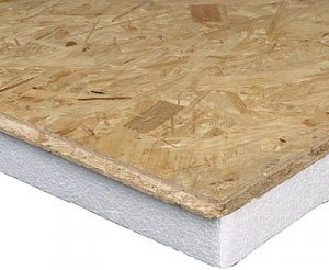 Suchá podlaha PENOSTEP se skládá z dřevoštěpkové desky OSB 3 tloušťky 18 mm opatřené po obvodě perem a drážkou a pěnovým polystyrenem