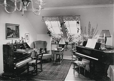 Byt dánské herečky Marguerite Viby v Kodani, prosvětlený střešními okny VELUX (1950)