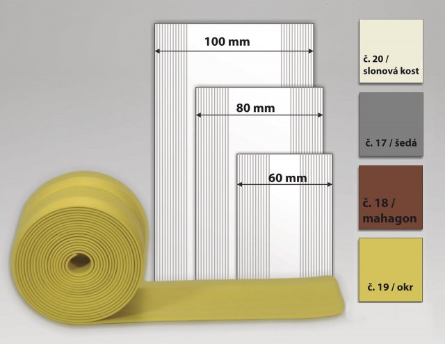 Obr. 3: Standardní nabídka silikonových fasádních pásek Lukotěs
