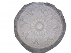 Jednodílná forma na stropní rozetu. Vyrobeno z Lukoprenu N 1522, se zpevňujícím ložem.