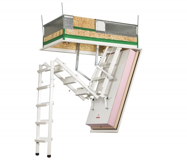 Půdní schody Klimatec 160 Luxe jsou díky výšce
obvodového rámu tubusu 35–48 centimetrů
skvělým řešením pro značně izolované stropy.