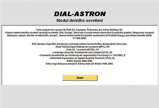 Obr. 2	DIAL-ASTRON, nadstavba programu CYPRION pro výpočet denního osvětlení