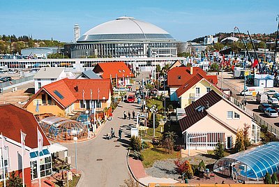 Pohled na centrum vzorových domů EDEN 3000