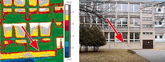 Příklad nepodsklepené soklové části školní budovy realizované v 70. letech min. století