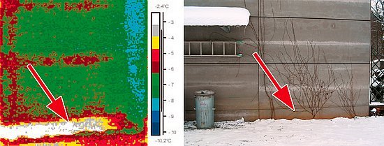 Příklad nepodsklepené soklové části řadových RD s lehkým montovaným obvodovým pláštěm, realizovaných v roce 2000