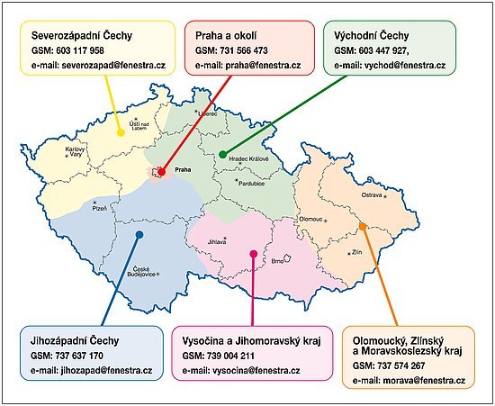 Obr. 5: Mapa regionálních zástupců