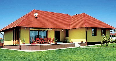 Rundo – cihlově červená barevně ladí s celým domem