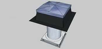 Sunizér s průměrem potrubí 430 mm pro ploché střechy