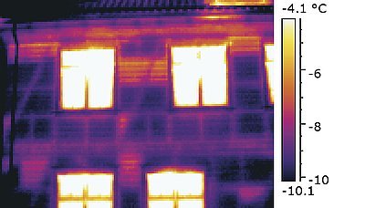 Příklad termogramu – vlhkost zdiva