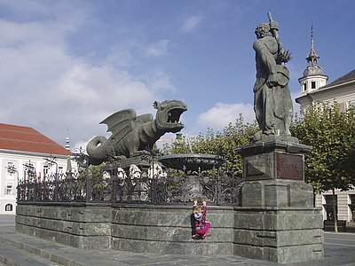 Obr. 7: Klagenfurt. Kašna Lindwurmbrunnen