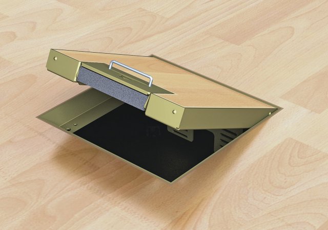 Obr. 4: Přístrojový podlahový vývod v plovoucí podlahové krytině