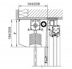 Obr. 6: Předokenní žaluzie ve zkoseném boxu (volitelně 20 ° nebo 90 °)