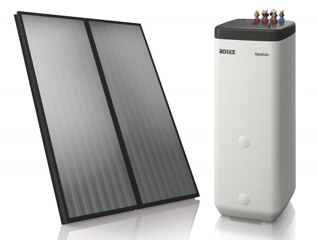 Solární systém ROTEX Solaris s nepřímoohřívaným zásobníkem ROTEX HybridCube