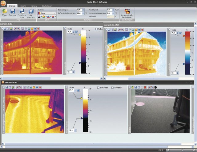 Vyhodnocovací software IR soft umožňuje vytvoření několikastránkové zprávy pro kompletní dokumentaci měření a vyhodnocení i porovnání více snímků současně