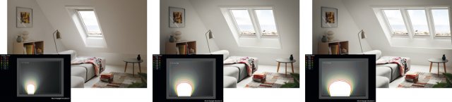 Příklady oslunění obývacího pokoje