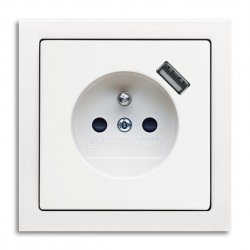 Bílá zásuvka USB s nabíječkou v designu Future&reg; linear