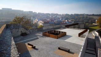 Pohled na střechu galerie bastionu.