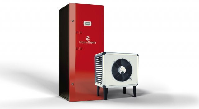 Dalším z řady velmi tichých jednotek je BoxAir Inverter Split Combi, dvoudílné tepelné čerpadlo českého výrobce Mastertherm s proměnlivým výkonem kompresoru, oběhového čerpadla a také ventilátoru. Obsahuje zároveň nerezový zásobník teplé vody s výměníkem pro solární techniku