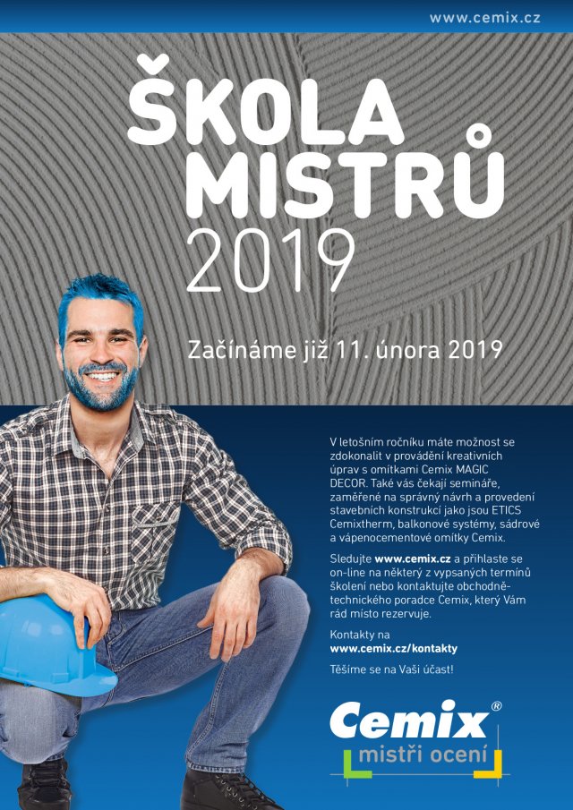 Cemix Škola mistrů 2019 - propozice