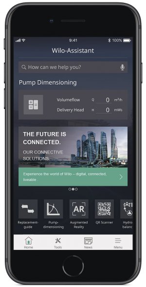 Komunikační rozhraní (Bluetooth) umožňuje čerpadlu přímé spojení s mobilními zařízeními, zatímco "Wilo Net" nabízí nové standardní rozhraní pro komunikaci mezi produkty Wilo, tj. pro ovládání více čerpadel.
