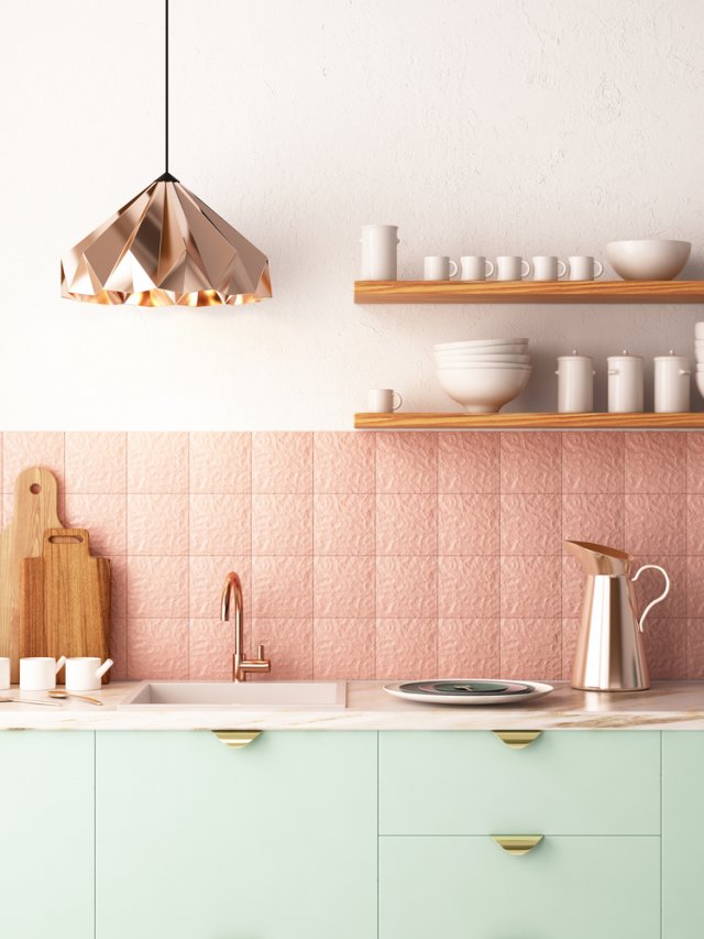 Přírodní materiály ve spojení s pastelovými barvami vytváří velmi působivou kuchyňskou atmosféru, Autor: Philipp Shuruev, Shutterstock