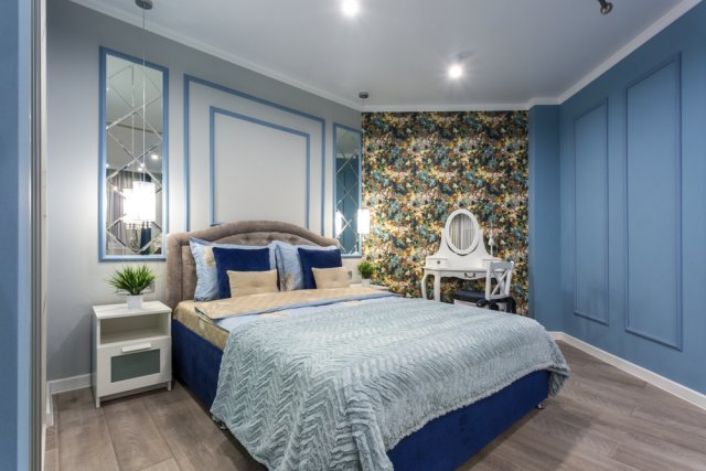 Ložnice v nebeské modré vám zajistí klidný a ničím nerušený spánek. Autor: hiv360, Shutterstock