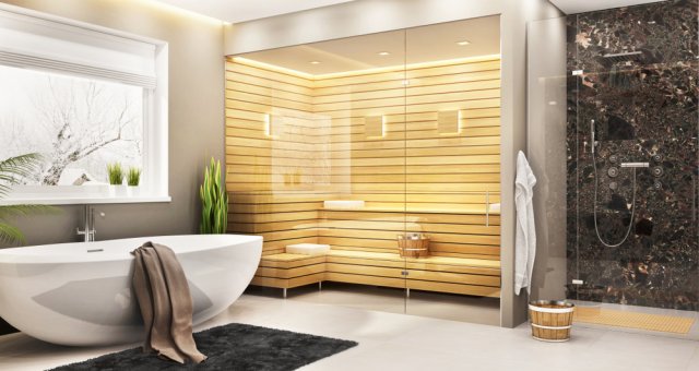 Také doma si lze vybudovat menší soukromou saunu. Foto:  Slavun, Shutterstock