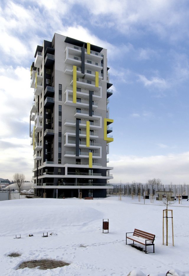 Bytový dům Modřanka získal certifikát BREEAM, který klade důraz na komplexní zhodnocení kvality a šetrnosti budovy.
Foto: archiv Loxia