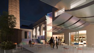 Vizualizace vítězného návrhu ateliéru Chybik + Kristof Associated Architects.