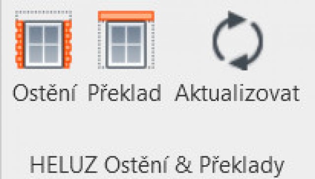 Tlačítko pro aktualizaci změn při posunu či změně velikosti stavebního otvoru.