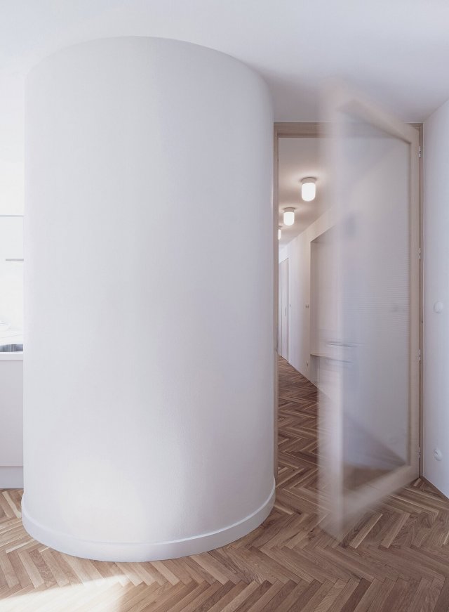 Kreativní oblé tvary obloukových příček Ytong uvolňují prostor pro originální řešení interiéru.