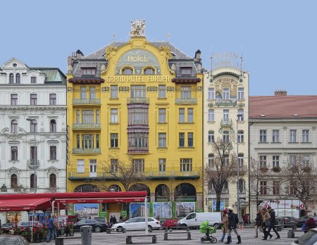 Secesi charakterizuje ornamentálnost a využívání přírodních tvarů. Na fotografii vidíte Grandhotel Evropa, který získal největší slávu v době, kdy ho vlastnil pražský restauratér Karel Šroubek. Foto: vidalgo, Shutterstock.