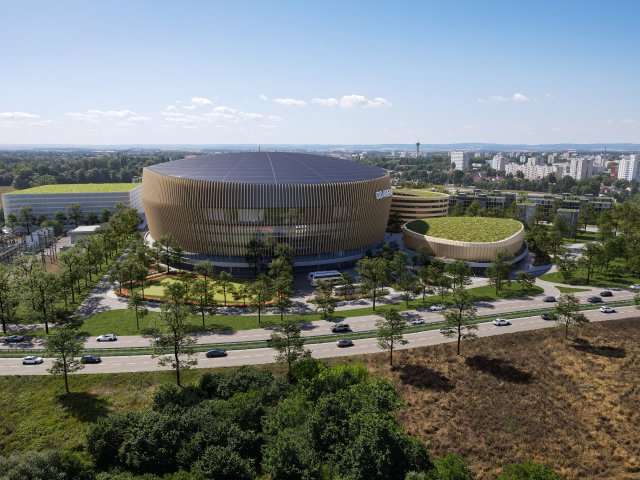 Hlavní budova arény vytvoří harmonickou trojici s hotelem a tréninkovou halou. Všechny tři stavby jsou spojeny společnou podnoží, kde se budou nacházet šatny, wellness, bazén či posilovna.