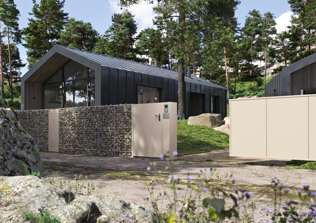 V plotu je zleva modul ENERGY – kryt na elektroměr, GATIE – branka, RINGIE – schránka, zvonek.