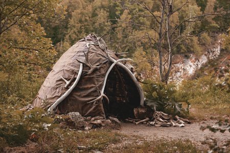 Primitivní střechy chýší v pravěku tvořily například zvířecí kůže. Foto: LiteHeavy, Shutterstock