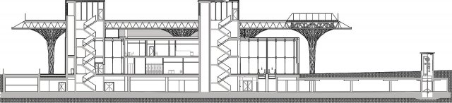 Řez metropolitním nádraží v Lublinu. Ilustrace: studio Tremend