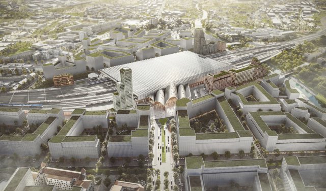 Nový bulvár spojí hlavní nádraží s centrem Brna a zároveň nabídne krásné výhledy na ikonickou katedrálu svatého Petra a Pavla. Autor: © Benthem Crouwel Architects