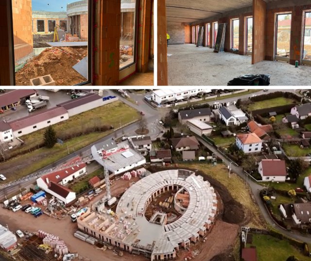 Výstavba hospice je nyní v plném proudu – dokončeny jsou hrubé stavební práce a začínají se práce na interiérech a technologiích budovy.
Zdroj: archiv Oblastní charity Hradec Králové