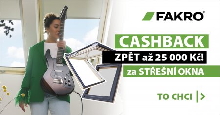 FAKRO cashback - získejte zpět až 25 OOO Kč.