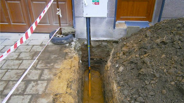 Ukázka poškozené přípojky