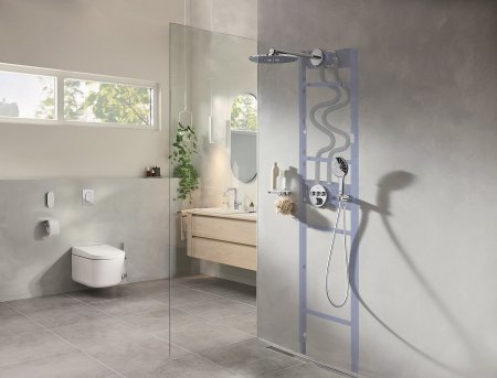 GROHE nezapomíná ani na otázku ekologického provozu. Technologie EcoJoy šetří vodu bez snížení komfortu při sprchování.