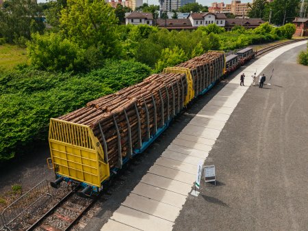 Přeprava dřeva po železnici patřila mezi zajímavé exponáty letošního veletrhu.