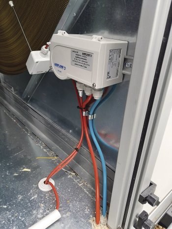 Instalace převodníku tlaku PTSXR na DIN lištu uvnitř VZT jednotky