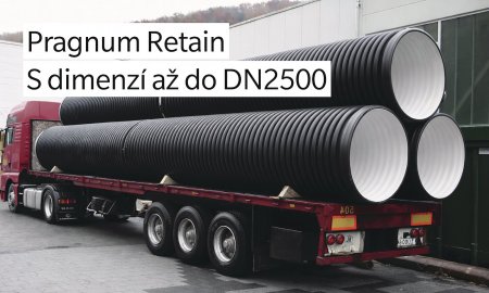 Potrubí Pragnum Retain se vyrábí v dimenzích až do DN 2500, takže umožňuje vytvářet retenční a akumulační nádrže s velkým využitelným objemem.
